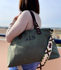 Bolso de loneta personalizado verde kaki