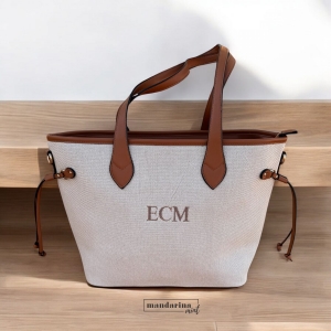 Bolso shopper personalizado beige