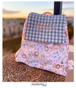 Mochila con solapa personalizada animales de la selva